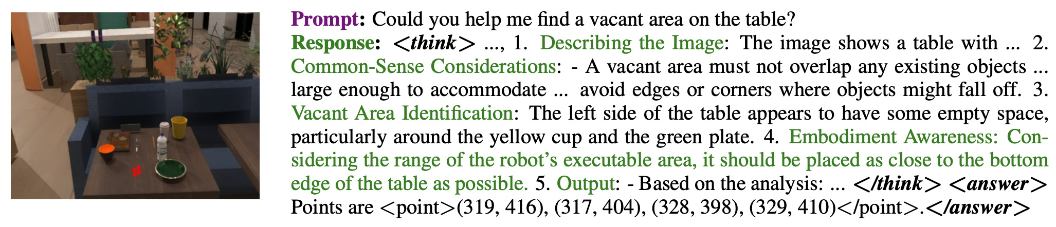 Embodiment-aware Reasoning Case Study